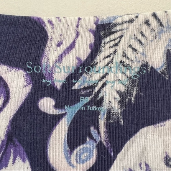 Soft Surroundings Shapely Anywhere Dress in Blue Floral  Small Petite - Picture 9 of 13